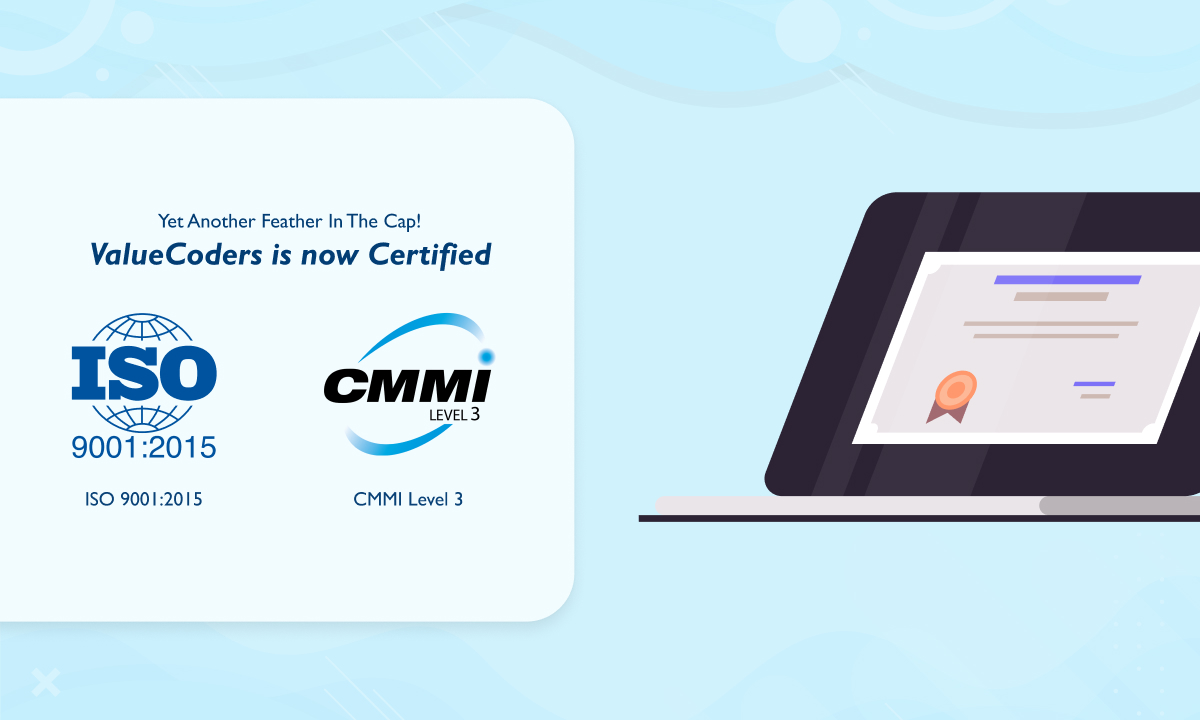 ValueCoders Achieves ISO 9001:2015 And CMMI Level 3 Certification