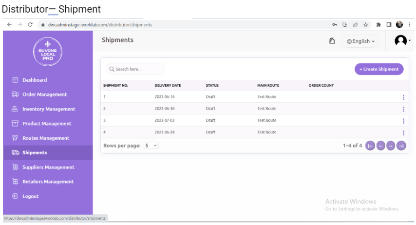 Shipment Distribution